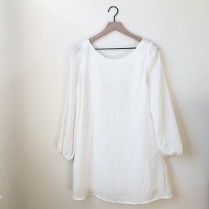 Tobi Small Criss-Crossed Off-White Dress